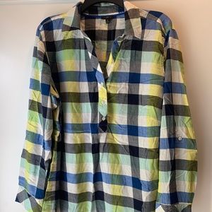 Checkered, pullover casual blouse